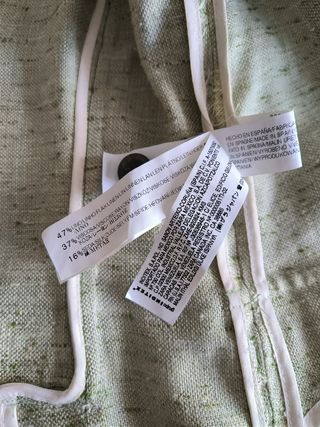 Completo Zara verde lino seta viscosa Tg S