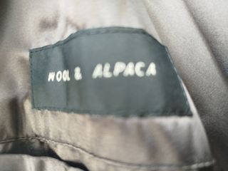 Abrigo gaban  marrón de lana y alpaca