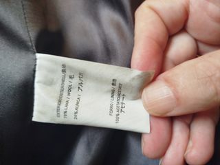 Abrigo gaban  marrón de lana y alpaca