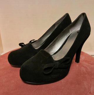 Décolleté nere in suede