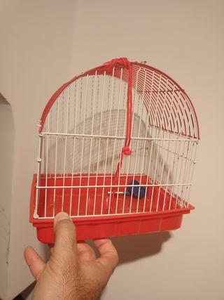 Jaula p/hamster roja y blanca