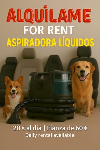 ALQUILER Aspiradora Líquidos, Tapicerias Coche.