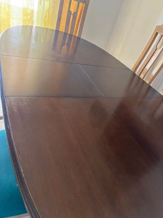 Mesa ovalada madera maciza + 6 sillas