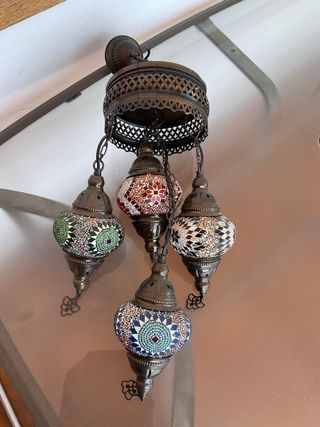 Lamparas colgantes mosaico 4 luces