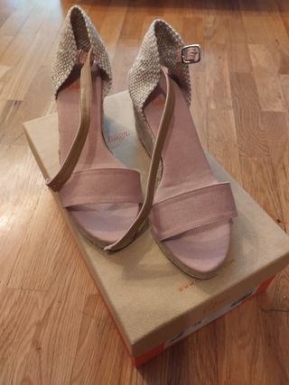 Alpargatas Castañer beige/rosa nº38