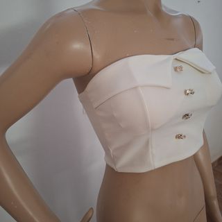 Top corto bianco donna