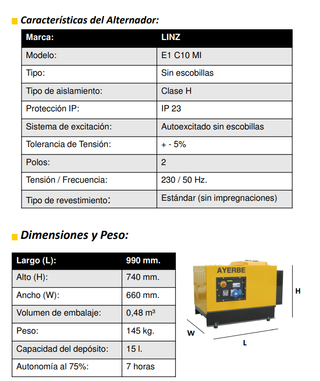 Gerador Ayerbe - AY-8000 H INS E- 5417720
