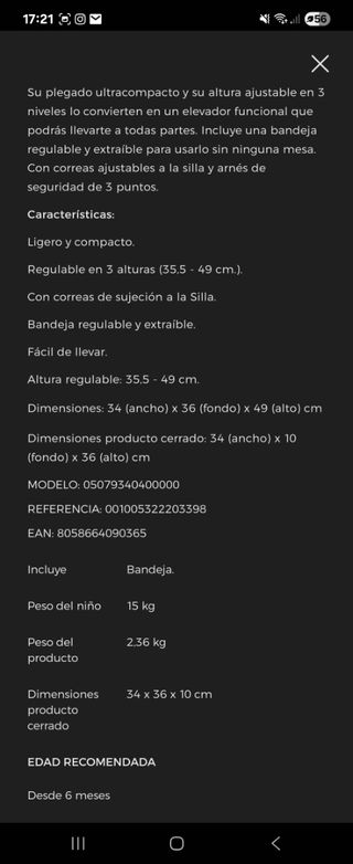 Trona Chicco portátil