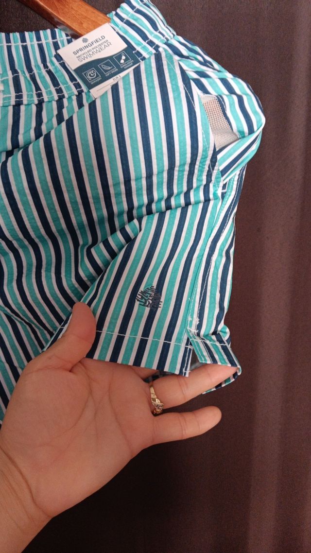 Bañador Springfield rayas azul-verde