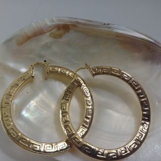 Aros Greca grandes | Chapado Oro 18k