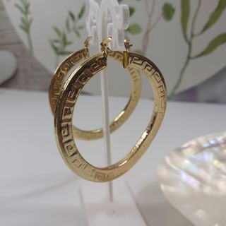 Aros Greca grandes | Chapado Oro 18k