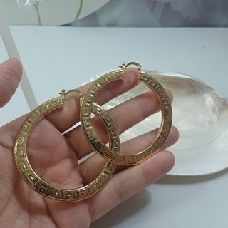 Aros Greca grandes | Chapado Oro 18k