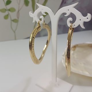 Aros Greca grandes | Chapado Oro 18k