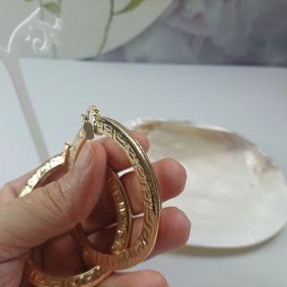Aros Greca grandes | Chapado Oro 18k