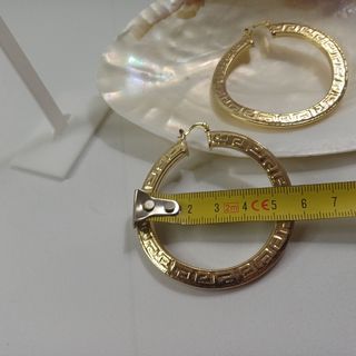 Aros Greca grandes | Chapado Oro 18k