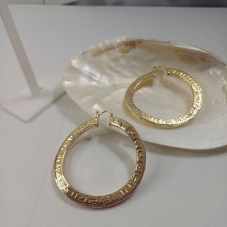 Aros Greca grandes | Chapado Oro 18k