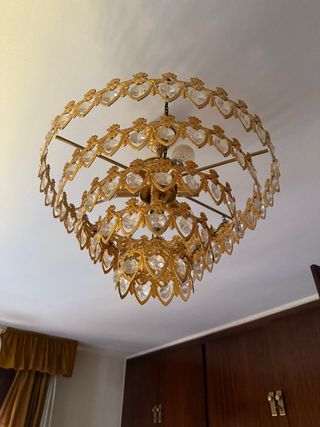 Lampara Cristal dorada