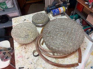3 Plafones de vidrio antiguos