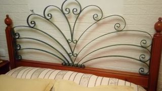 Cabecero cama 135cm - Pino macizo y forja