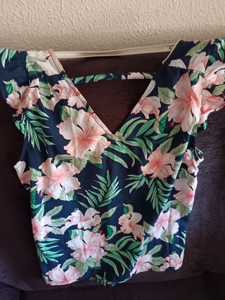 Blusa Only azul estampada