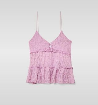 Top encaje malva