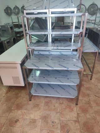 Mesa acero inoxidable c/ repisa