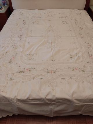 Copriletto matrimoniale cotone bianco