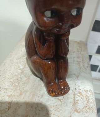 Statuina antica Cirillino Kewpee in legno A. Lena 