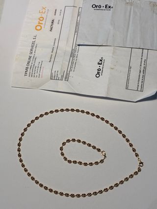 Cadena y pulsera oro italiano 18k