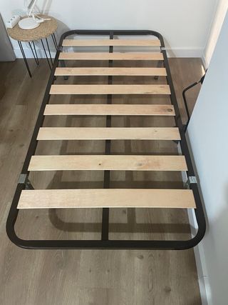 Somier 90x190 cm - Negro, metal y madera