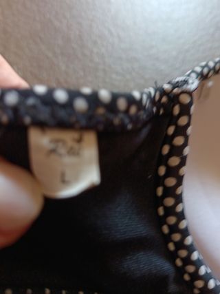 Bikini a fascia pois bianco e nero