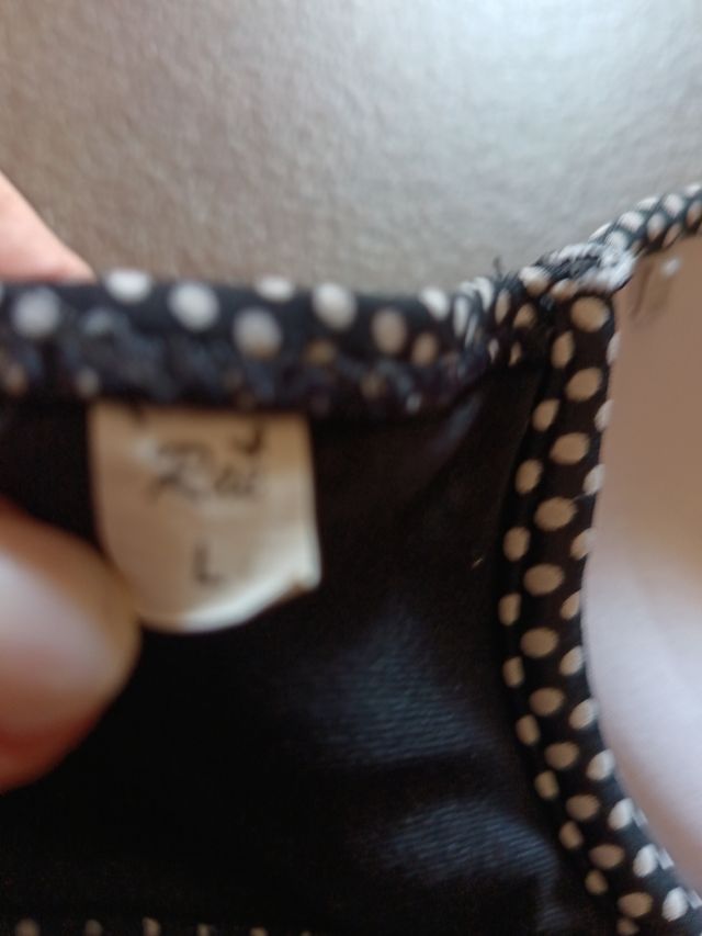 Bikini a fascia pois bianco e nero