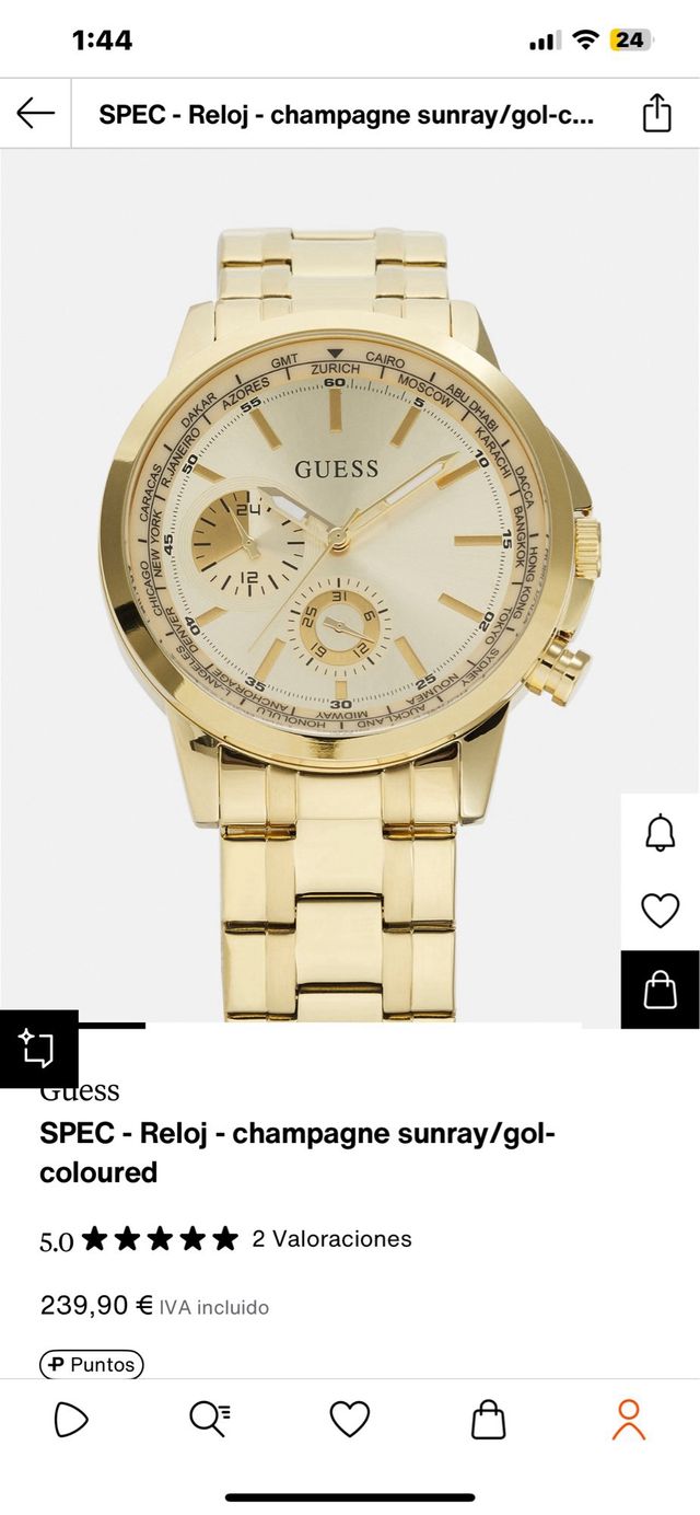 Reloj GUESS dorado