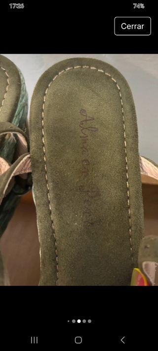 Sandalias cuña color verde oliva