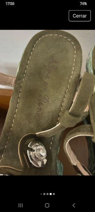 Sandalias cuña color verde oliva