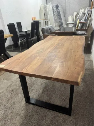 Mesa comedor acacia maciza 180x90