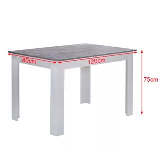 Mesa Comedor Gris y Blanca, nueva 120x80x75