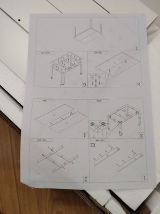 Mesa Comedor Gris y Blanca, nueva 120x80x75