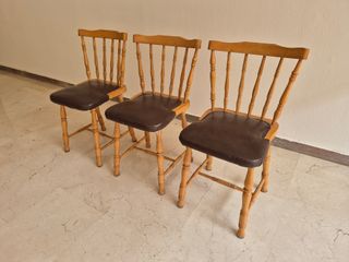 3 Sillas madera vintage