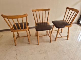 3 Sillas madera vintage