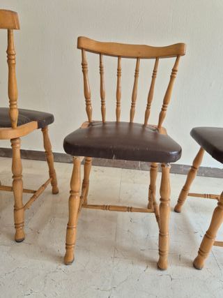 3 Sillas madera vintage