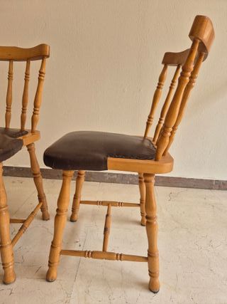 3 Sillas madera vintage