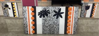 Conjunto de 3 cuadros decorativos - Flores