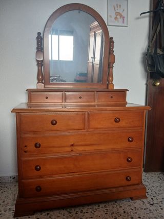 Cómoda espejo madera - marrón