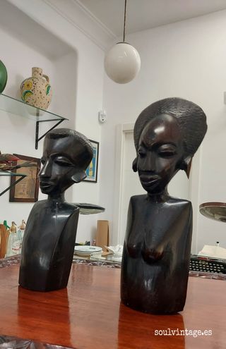 Bustos africanos madera ébano