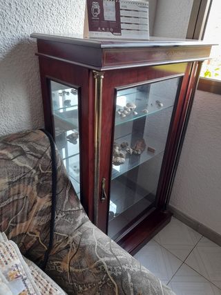 Vitrina antigua de madera y cristal