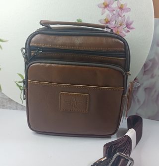 Bolso bandolera piel marrón hombre