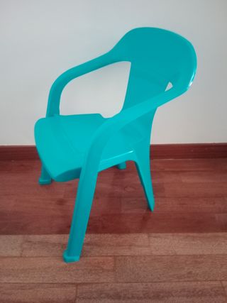 Silla turquesa plástico infantil