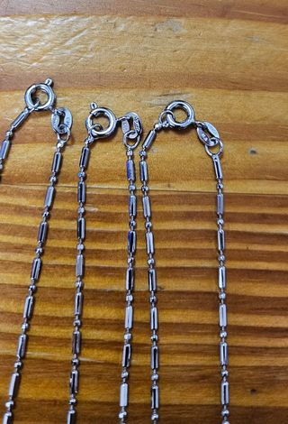 3 Collares Plata 44cm - Bisutería