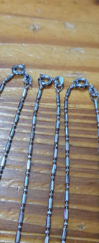 3 Collares Plata 44cm - Bisutería